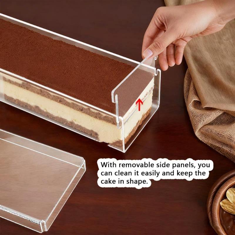Kitchen Baking Containers - กล่องใส่ทีรามิสุแบบใส กล่องอะคริลิคอเนกประสงค์ แข็งแรง รูปทรงสี่เหลี่ยมผืนผ้า สำหรับงานแต่งงาน ครัว
