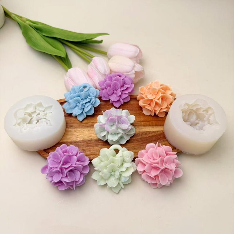 Baking Kitchen Diy - ● แม่พิมพ์ซิลิโคนรูปดอกไฮเดรนเยีย สำหรับทำเทียนหอม DIY แม่พิมพ์เรซิ่น แม่พิมพ์ดินเหนียว