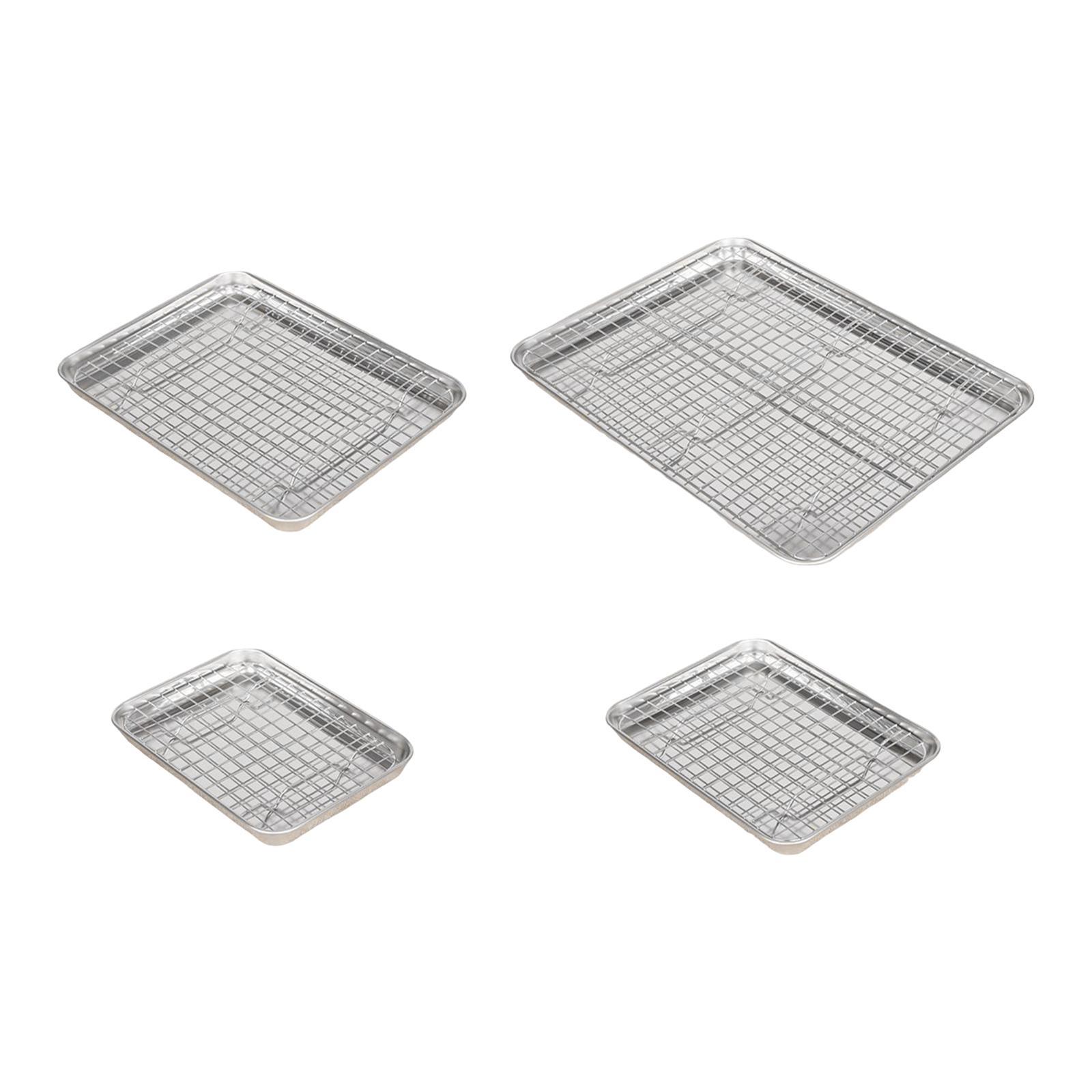 Kitchen Baking Tray Set - ถาดอบสแตนเลสพร้อมตะแกรง ชุดอุปกรณ์อบอเนกประสงค์สำหรับทำอาหาร อบ ย่าง ขนมปัง ครัว
