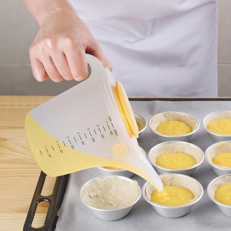 Kitchen Baking Containers - ถ้วยตวงของเหลวขนาด 1500 มล. สำหรับทำขนม อุปกรณ์ทำขนม ถ้วยตวงกรองฟอง