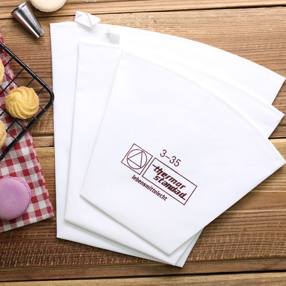 Piping Bag Disposable - อุปกรณ์ทำคัพเค้กแบบทำมืออุปกรณ์ทำคุ้กกี้ในครัวทำจากผ้าฝ้ายนำกลับมาใช้ใหม่ได้ตกแต่งหน้าเค้กหนา