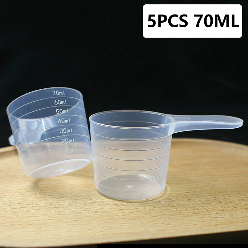 Kitchen Baking Containers - 5ชิ้น70มล. ถ้วยพลาสติกพร้อมถ้วยตวงใสภาชนะบรรจุถ้วยตวงเครื่องมืออบเบเกอรี่ DIY