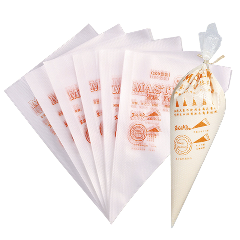 Piping Bag Disposable - ถุงขนมแบบใช้แล้วทิ้ง100ชิ้นถุงโรยหน้าเค้กไอซิ่งตกแต่งคัพเค้กฟองดองท์เค้กครีมขนมอบปลายเครื่องมือทำขนมอบ rqx