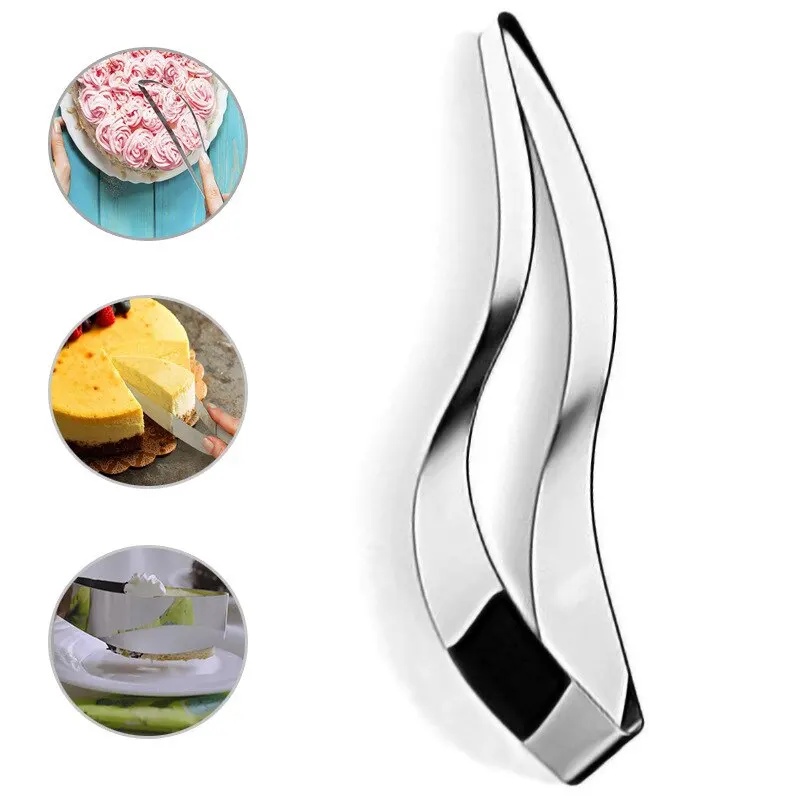 Baking Kitchen At Home - ชุดอุปกรณ์ทำขนมในครัว, เครื่องมือสแตนเลสแบบโค้ง, เครื่องมือหั่นเค้กที่เชื่อถือได้, สามารถตัดเค้กขนมหวานทำเองที่บ้านได้