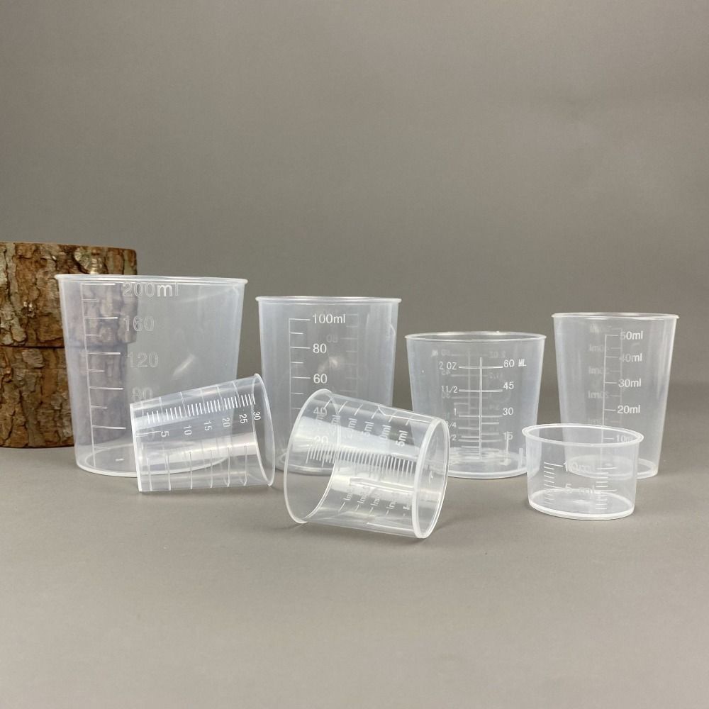 Kitchen Baking Containers - คอนเทนเนอร์ของเหลว CLEAR สําเร็จการศึกษาถ้วยพลาสติกขนาดวัดเหยือกสําเร็จการศึกษา MINI โปร่งใสผสมถ้วยครัวเบเกอรี่