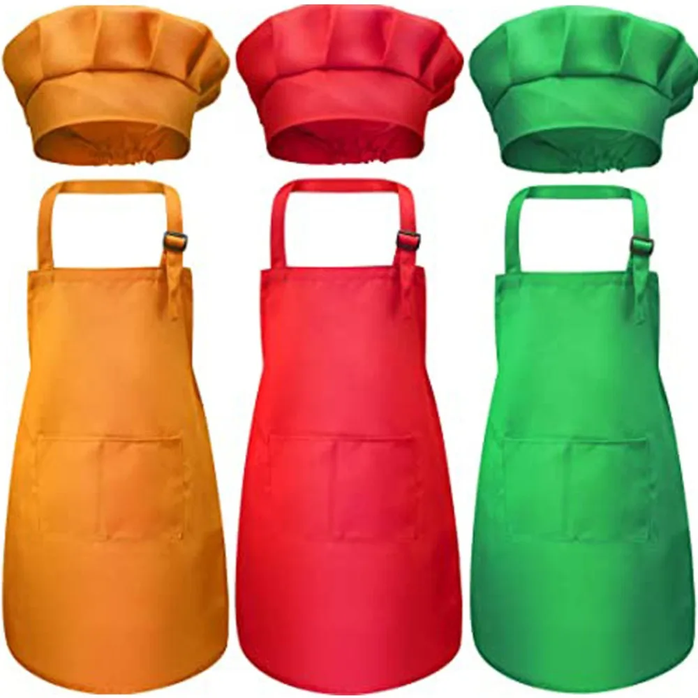 Baking Kitchen Kids - ผ้ากันเปื้อนเด็ก ผ้ากันเปื้อนเชฟ มีกระเป๋าหน้า สำหรับเด็กชายและเด็กหญิง ผ้ากันเปื้อนทำครัว งานฝีมือ