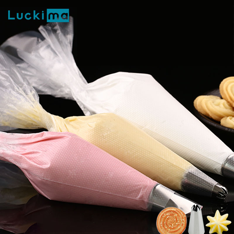 Piping Bag Disposable - 100Pcs Thicken Disposable Pastry กระเป๋าขนาดเล็ก/ท่อขนาดใหญ่กระเป๋าสำหรับหัวฉีดเค้กครีมกระเป๋า Bakeware