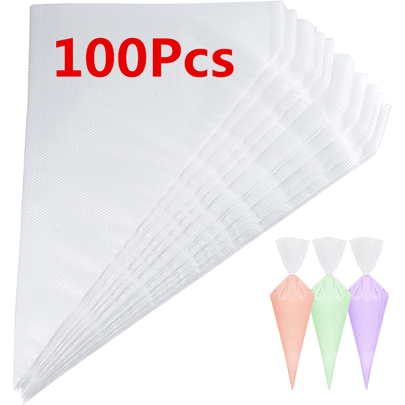 Piping Bag Disposable - Lmetjma ถุงบีบลายขนมท่อไอซิ่งแบบใช้แล้วทิ้ง100ชิ้นถุงบีบสำหรับเคล็ดลับทุกขนาดและ JT128คู่รัก