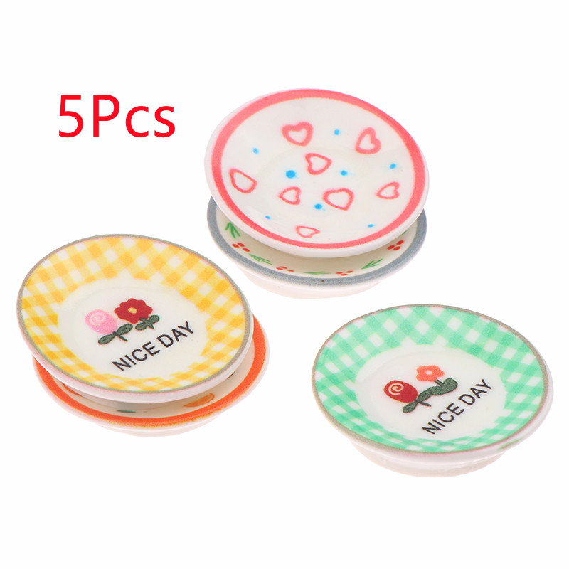 จานจิ๋วสำหรับบ้านตุ๊กตา 5 ชิ้น - Kitchen Baking Storage บทวิจารณ์และราคา