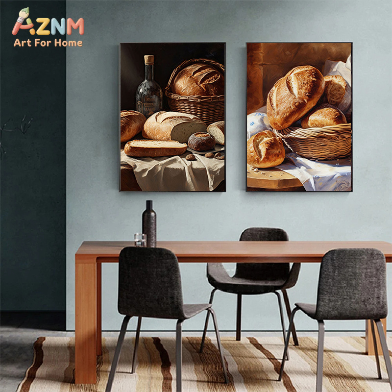 AZNM ภาพวาดขนมปังอบสดแบบสมจริง - Kitchen And Baking Life บทวิจารณ์และราคา