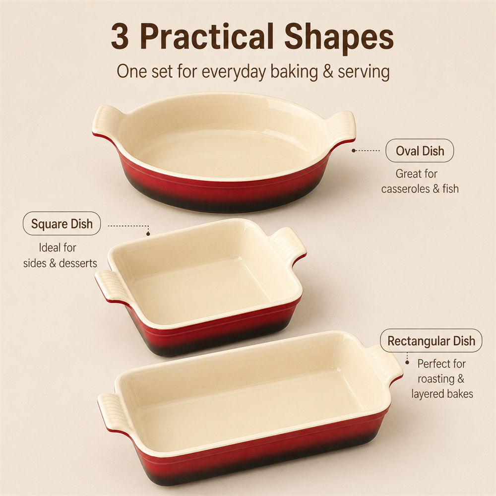 Le Creuset จานอบเซรามิกทรงสี่เ - Kitchen Baking Table บทวิจารณ์และราคา