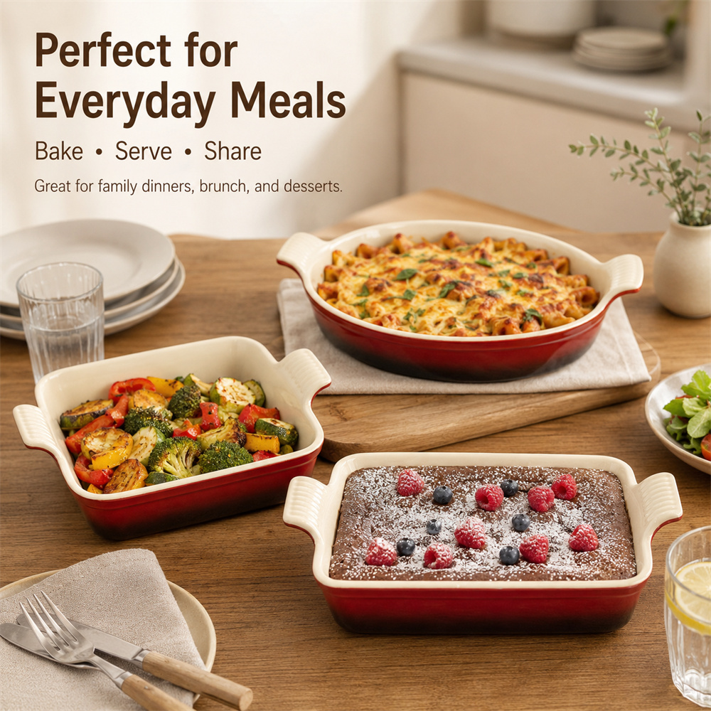 Le Creuset จานอบเซรามิกทรงสี่เ - Kitchen Baking Table บทวิจารณ์และราคา