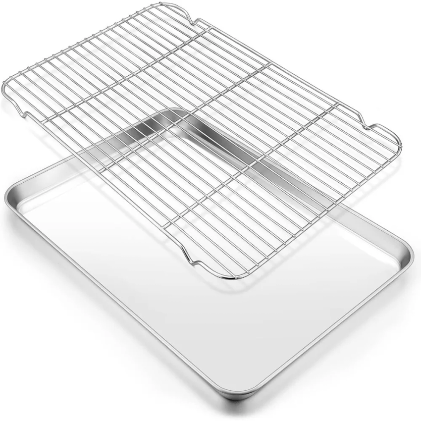 ชุดถาดอบสแตนเลส 304 พร้อมตะแกร - Kitchen Baking Tray Set บทวิจารณ์และราคา