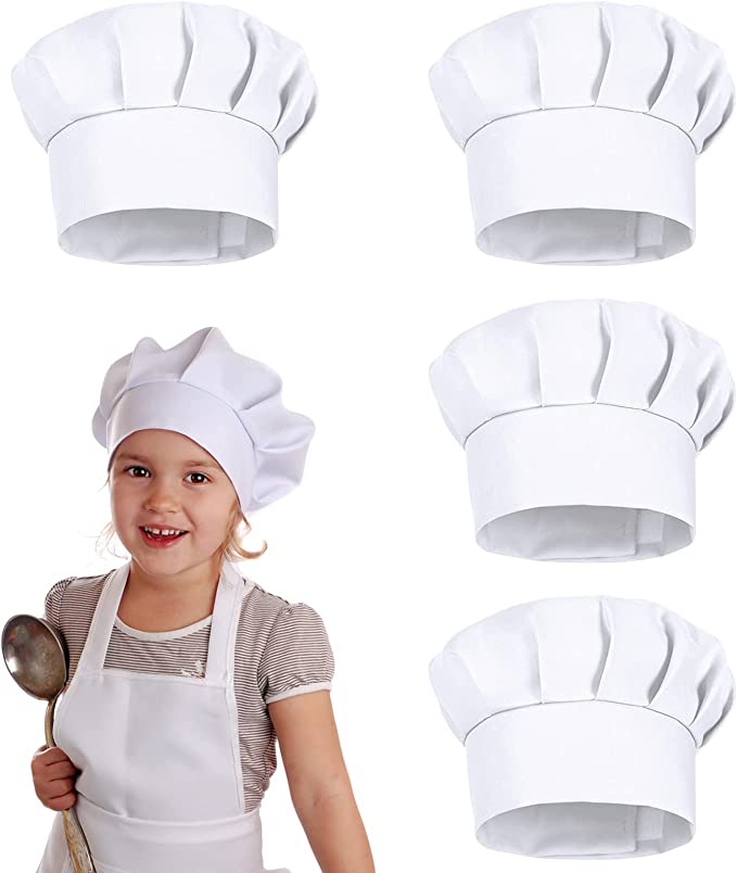 หมวกเชฟเด็ก 4 ชิ้น สูง 21 ซม.  - Baking Kitchen Kids บทวิจารณ์และราคา