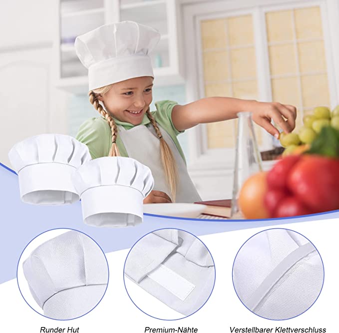 หมวกเชฟเด็ก 4 ชิ้น สูง 21 ซม.  - Baking Kitchen Kids บทวิจารณ์และราคา